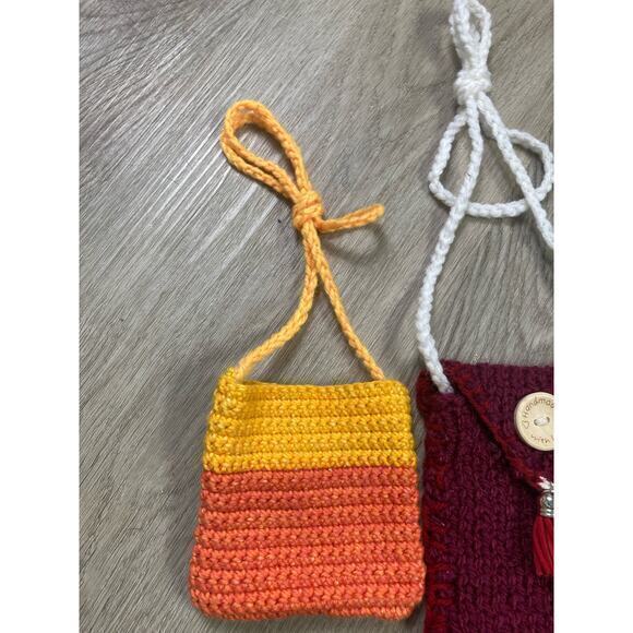 Handmade Crochet Mini Bag Set - Unbranded Multicolor Bags Pouch Lot - Picture 5 of 12